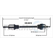 TrakMotive CV Axle Shaft - MB-8010