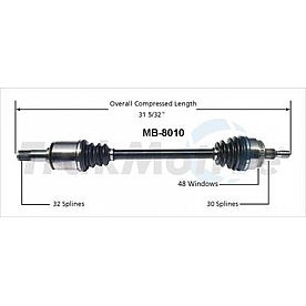 TrakMotive CV Axle Shaft - MB-8010