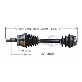 TrakMotive CV Axle Shaft - SA-8006