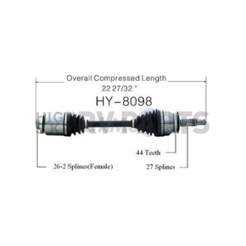 TrakMotive CV Axle Shaft - HY-8098