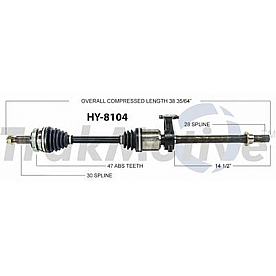 TrakMotive CV Axle Shaft - HY-8104