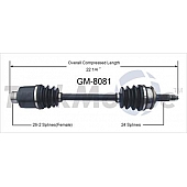 TrakMotive CV Axle Shaft - GM-8081