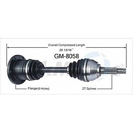TrakMotive CV Axle Shaft - GM-8058