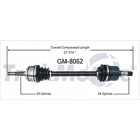 TrakMotive CV Axle Shaft - GM-8062
