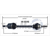 TrakMotive CV Axle Shaft - MI-8048