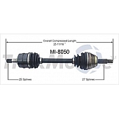 TrakMotive CV Axle Shaft - MI-8050