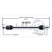 TrakMotive CV Axle Shaft - MI-8070