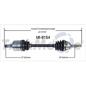TrakMotive CV Axle Shaft - MI-8154