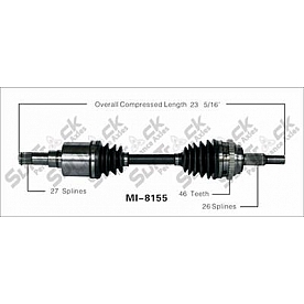 TrakMotive CV Axle Shaft - MI-8155