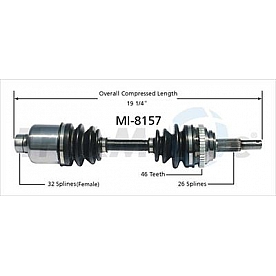 TrakMotive CV Axle Shaft - MI-8157