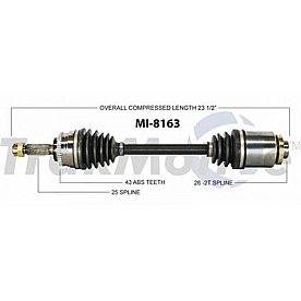 TrakMotive CV Axle Shaft - MI-8163