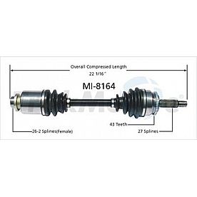TrakMotive CV Axle Shaft - MI-8164