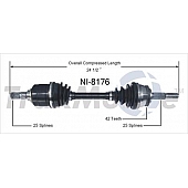 TrakMotive CV Axle Shaft - NI-8176