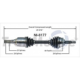 TrakMotive CV Axle Shaft - NI-8177