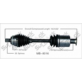 TrakMotive CV Axle Shaft - MB-8016