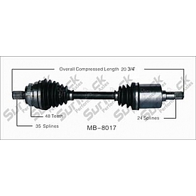 TrakMotive CV Axle Shaft - MB-8017
