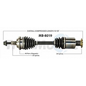 TrakMotive CV Axle Shaft - MB-8019