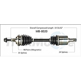TrakMotive CV Axle Shaft - MB-8020