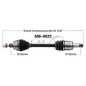 TrakMotive CV Axle Shaft - MB-8022