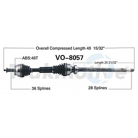 TrakMotive CV Axle Shaft - VO-8057