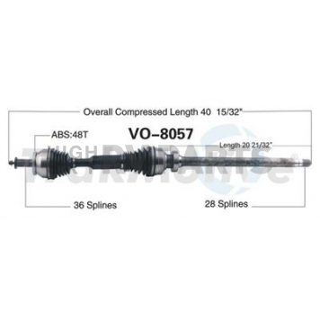 TrakMotive CV Axle Shaft - VO-8057
