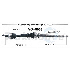 TrakMotive CV Axle Shaft - VO-8058