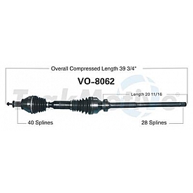 TrakMotive CV Axle Shaft - VO-8062
