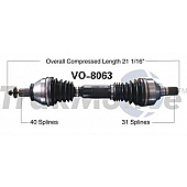 TrakMotive CV Axle Shaft - VO-8063