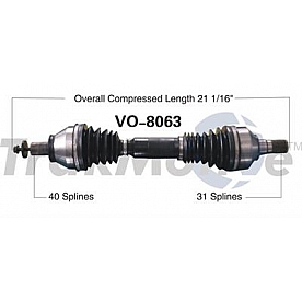 TrakMotive CV Axle Shaft - VO-8063