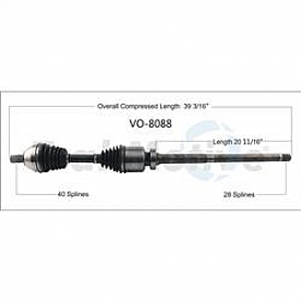 TrakMotive CV Axle Shaft - VO-8088