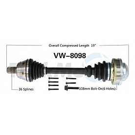 TrakMotive CV Axle Shaft - VW-8098