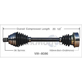 TrakMotive CV Axle Shaft - VW-8086