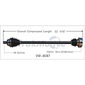 TrakMotive CV Axle Shaft - VW-8087