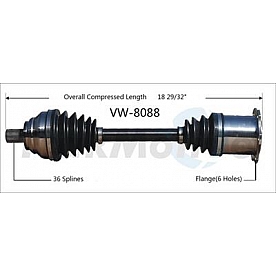 TrakMotive CV Axle Shaft - VW-8088