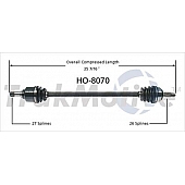 TrakMotive CV Axle Shaft - HO-8070