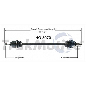 TrakMotive CV Axle Shaft - HO-8070
