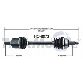 TrakMotive CV Axle Shaft - HO-8073