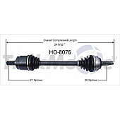 TrakMotive CV Axle Shaft - HO-8076