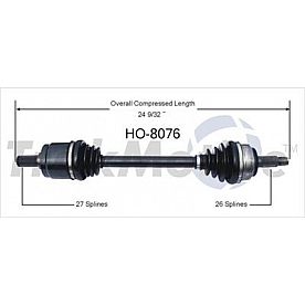TrakMotive CV Axle Shaft - HO-8076