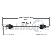 TrakMotive CV Axle Shaft - HO-8078
