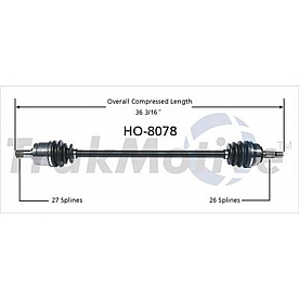 TrakMotive CV Axle Shaft - HO-8078