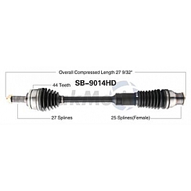 TrakMotive CV Axle Shaft - SB-9014HD