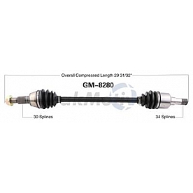 TrakMotive CV Axle Shaft - GM-8280