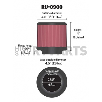 K & N Filters Air Filter - RU-0900-1