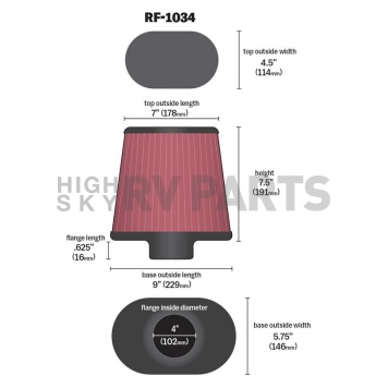 K & N Filters Air Filter - RF-1034-1