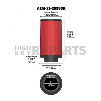 AEM Induction Air Filter - 21-2059DK-1