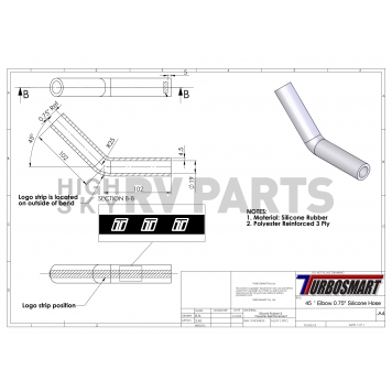 Turbo Smart Intercooler Hose Coupling - TS-HE45075-BK-1