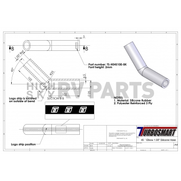 Turbo Smart Intercooler Hose Coupling - TS-HE45100-BK-1