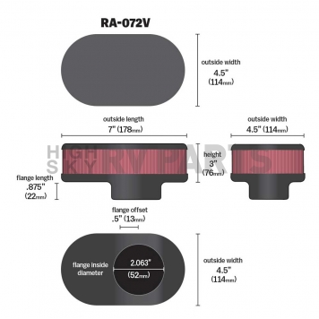 K & N Filters Air Filter - RA-072V-1