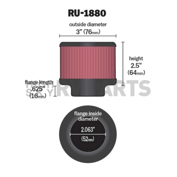 K & N Filters Air Filter - RU-1880-1